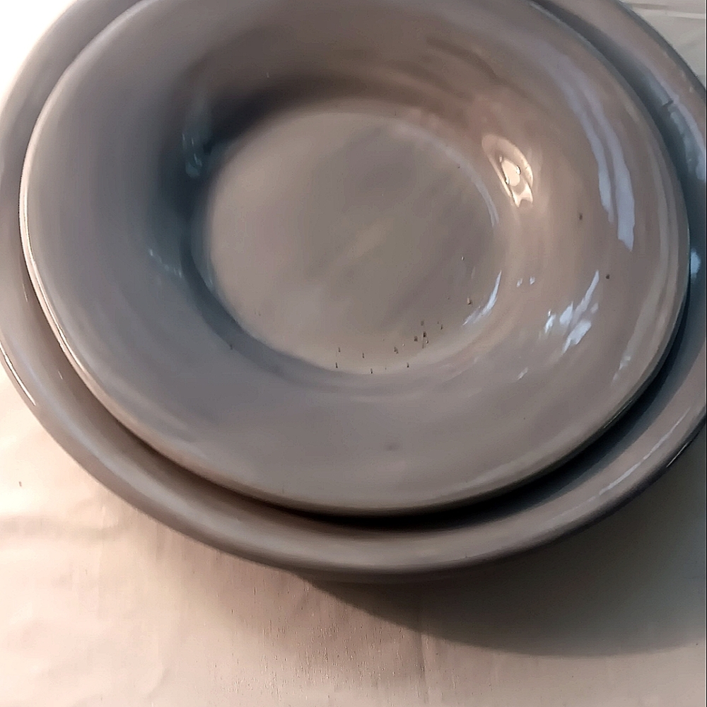 - 2 Pottery Barn Sausalito  Plates Blue